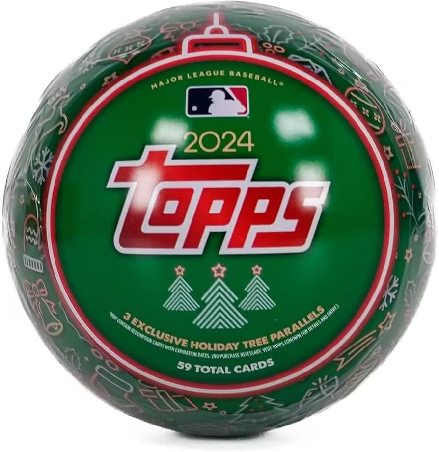 Amazon.com: 2024 Topps Baseball Holiday Tin - 59 Cards, Including